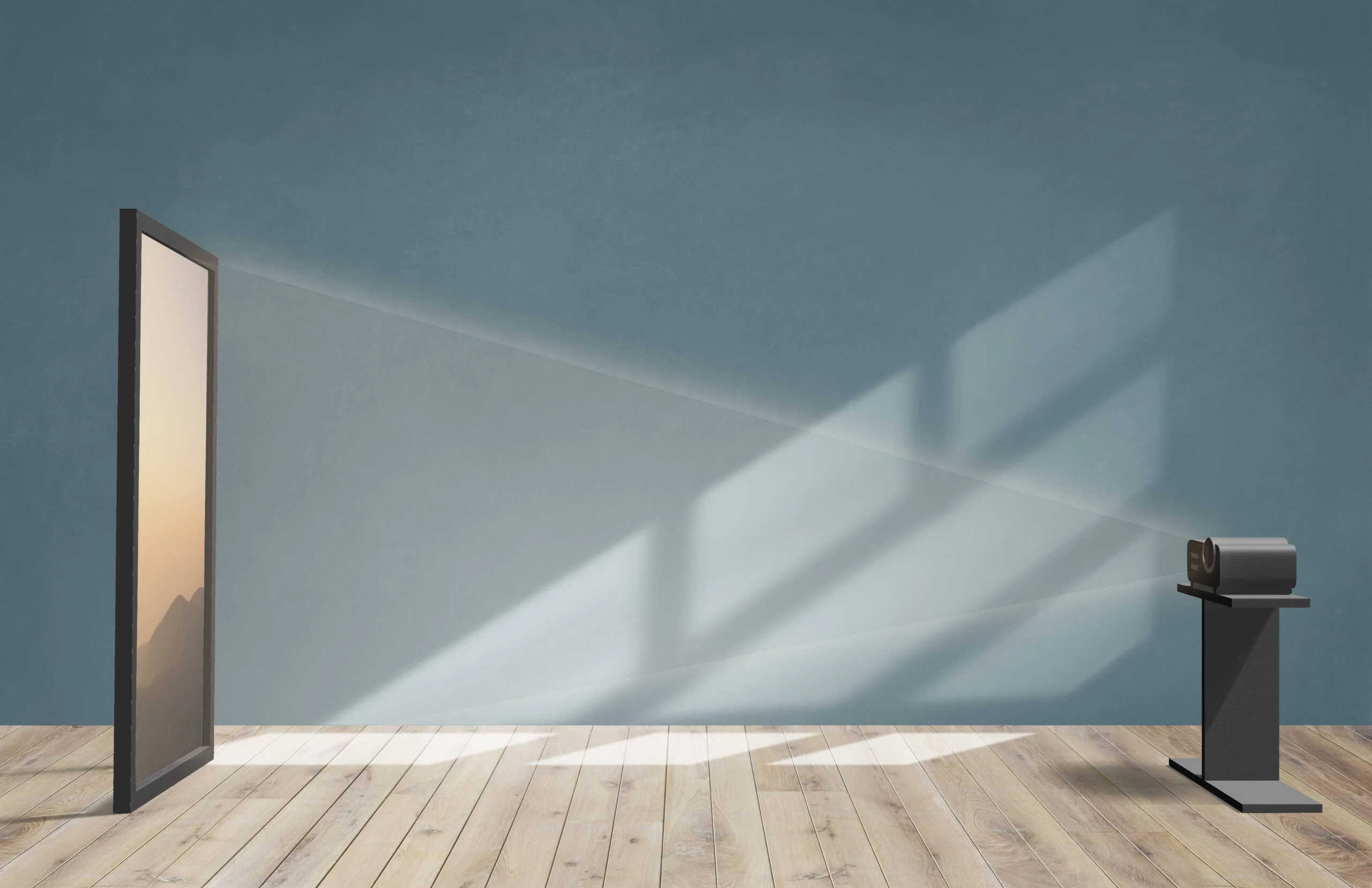 Empty room with a green wall mockup Empty room with a green wall mockup